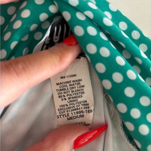 Green Polka Dot Midi Skirt - Picture 4 of 4